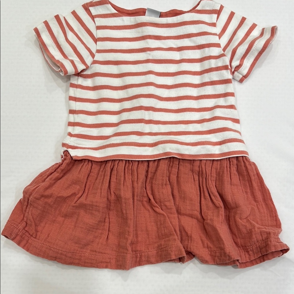 Striped Dress with Ruffled Skirt